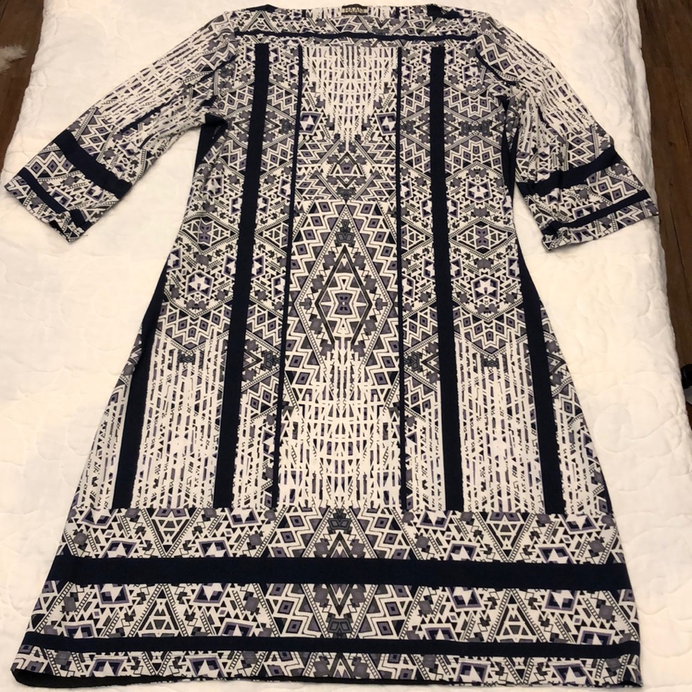 NWOT Navy, Gray & White Haani Dress